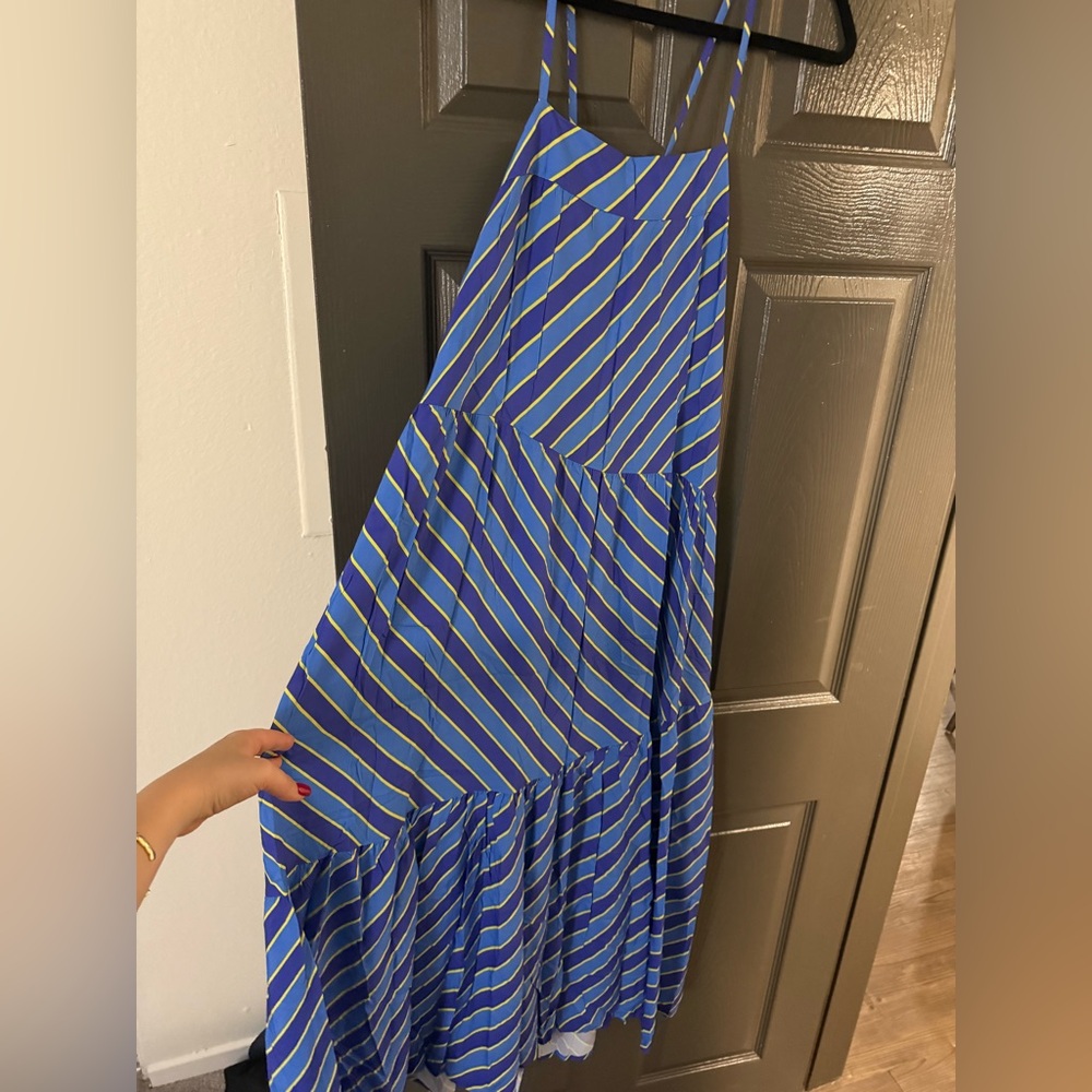Blue Striped Maxi Dress